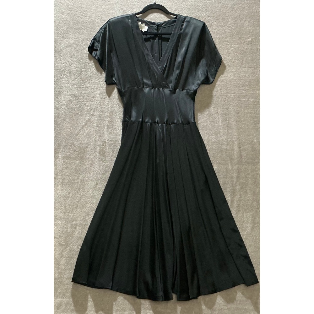 Silk Studio Dress Womens 14 Black Timeless Capsule Quiet Luxury Old Money Formal